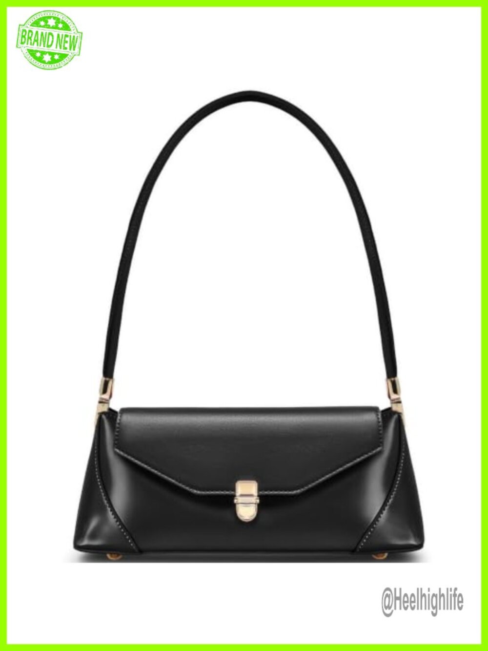 PU Leather Small Shoulder Bag Retro Flap Twist Lock Satchel Purse